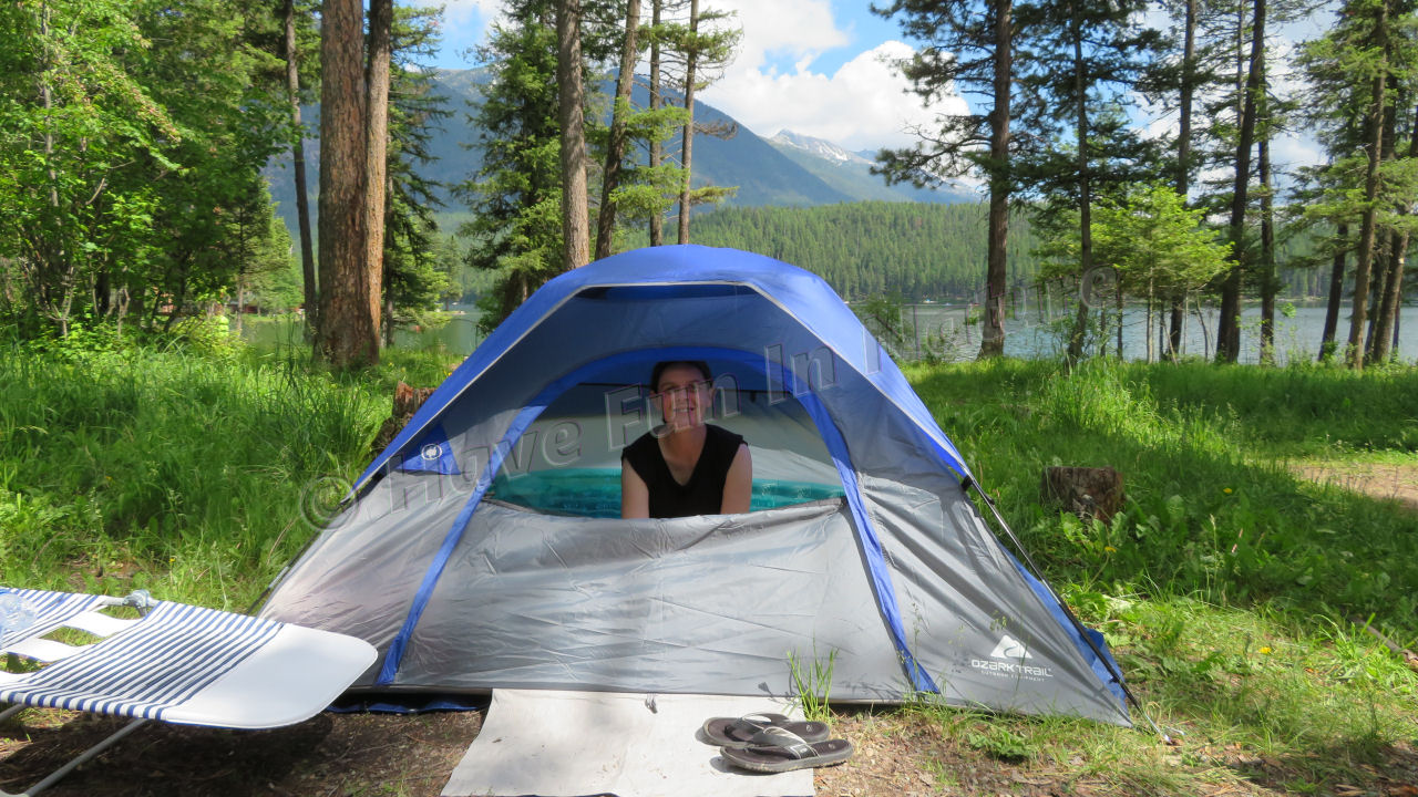 In a Tent at Holland Lake Campground