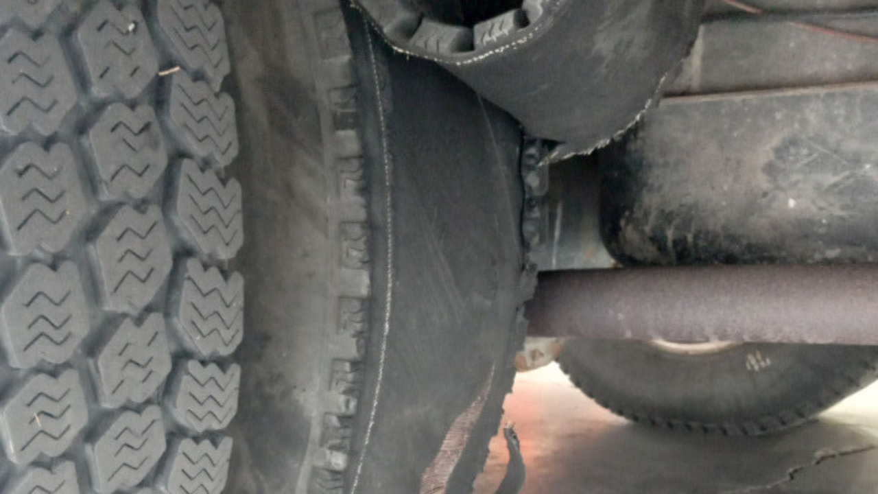 Blown out tire