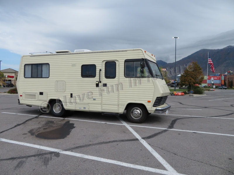 The RV in a Walmart parking lot